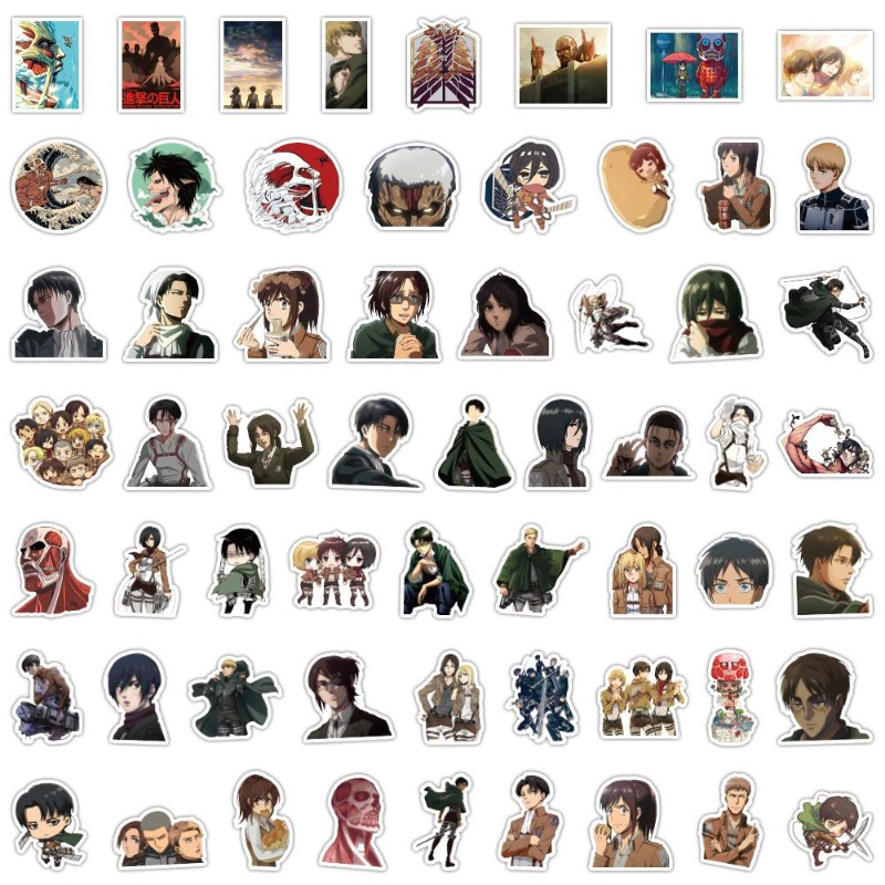 Luggage Cover Protector - 60 pegatinas de anime de Attack