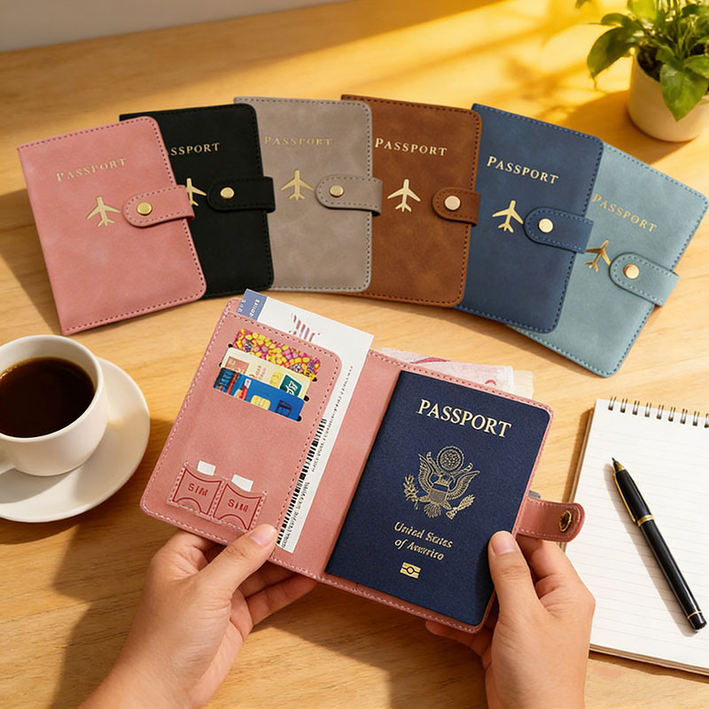 Travel Accessories Wallet - Funda de cuero para pasaporte, estuche