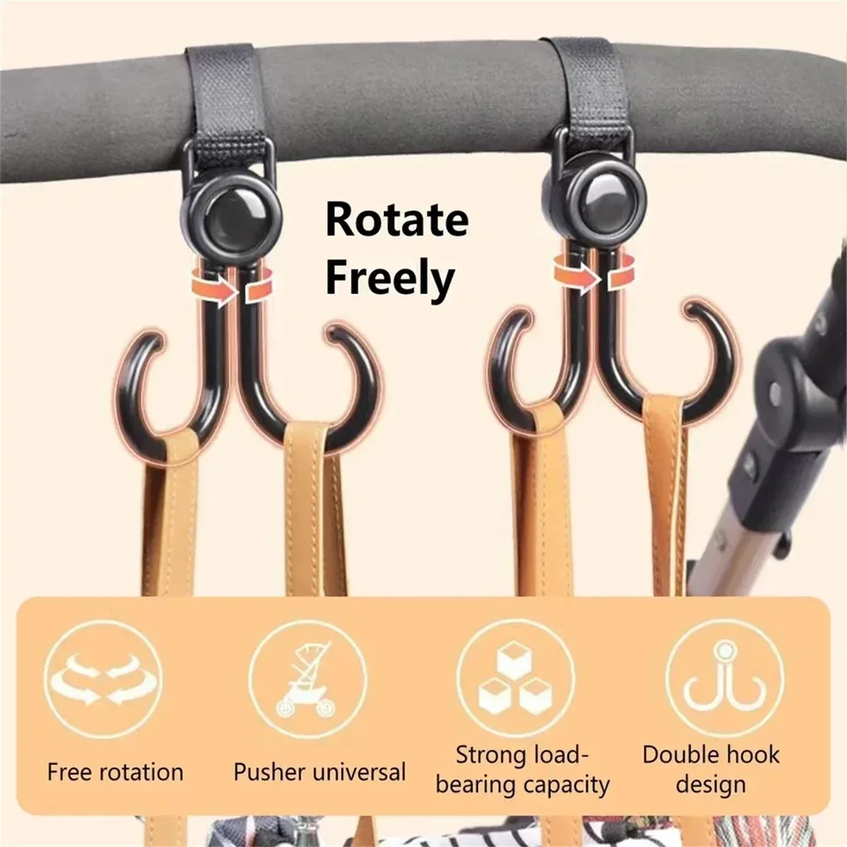 Ganchos dobles giratorios para - Travel Accessories Baby reseña y precio